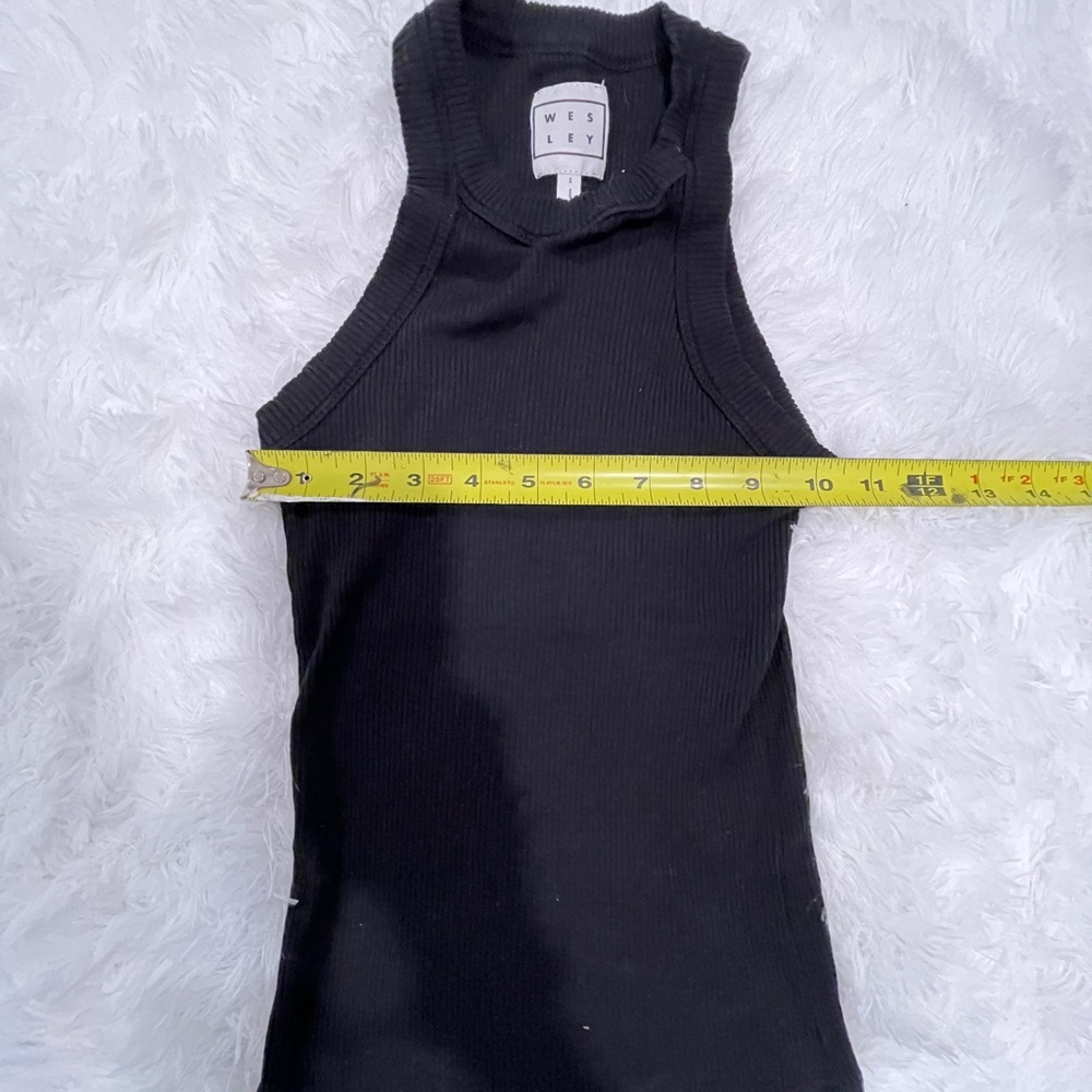 Wesley Rivington Black Ribbed High Neck Tank Top - Picture 4 of 5